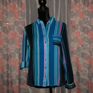 Multicolored Stripe Button-down Shirt